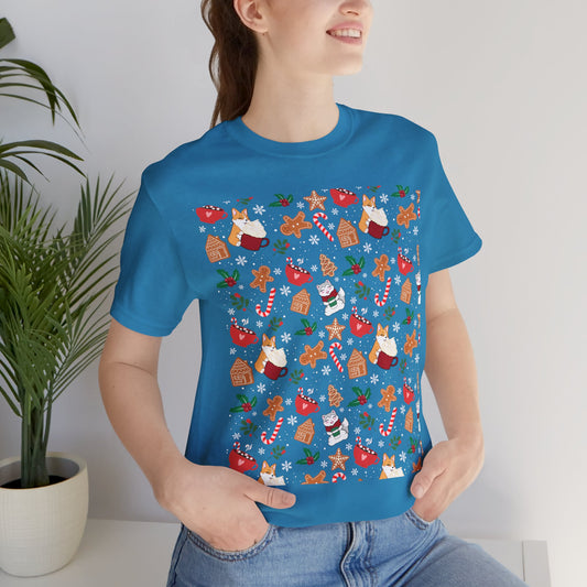 Kitty and Corgi — Coca and Gingerbread Christmas - Super Soft Cotton Airlume Unisex T-Shirt