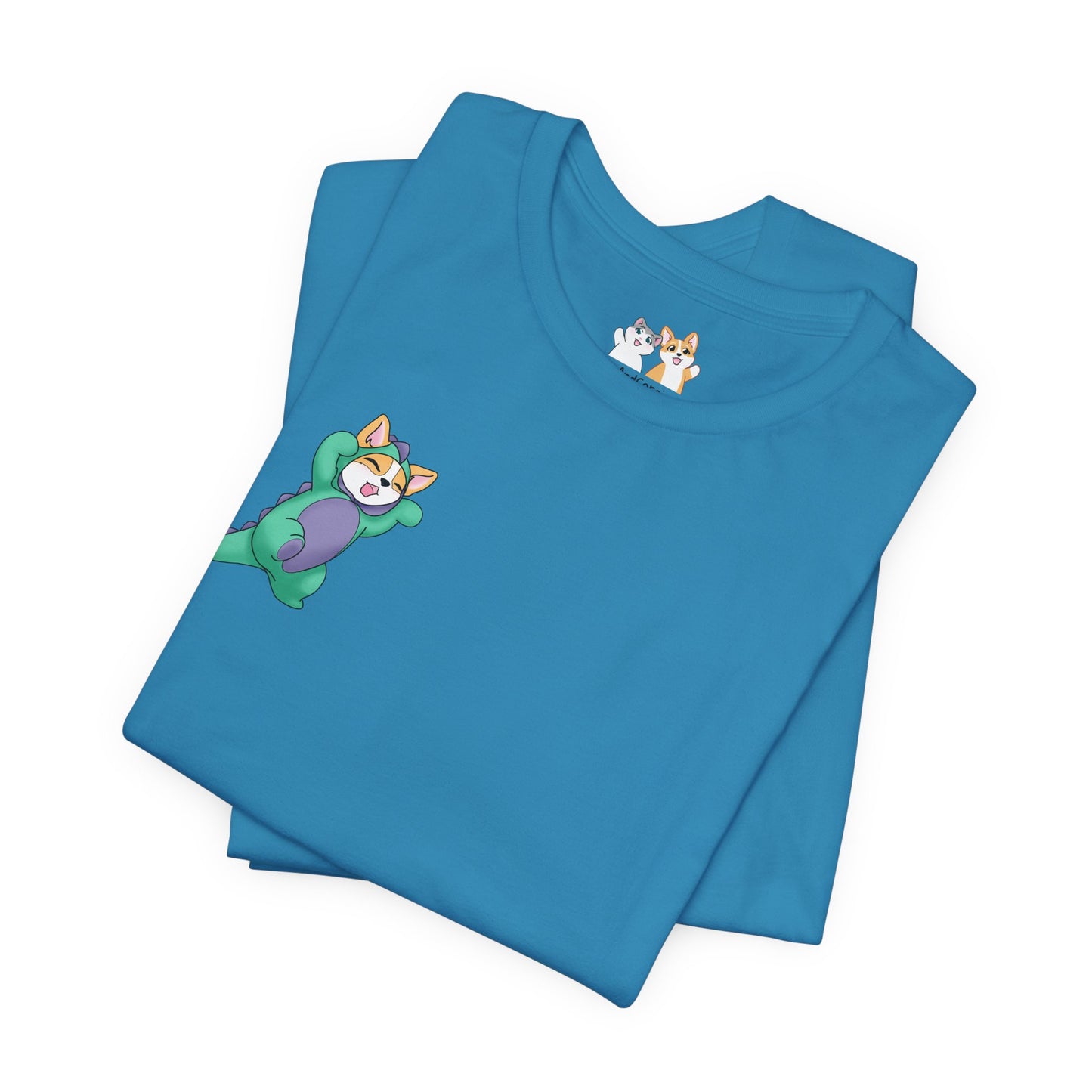 Kitty and Corgi — Corgi-zilla Dino Stomps — Super Soft Cotton Airlume Unisex T-Shirt