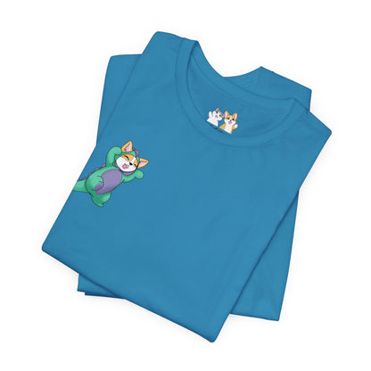 Kitty and Corgi — Corgi-zilla Dino Stomps — Super Soft Cotton Airlume Unisex T-Shirt