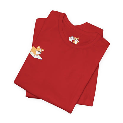 Corgi Reading a Book - Super Soft Cotton Airlume Unisex T-Shirt