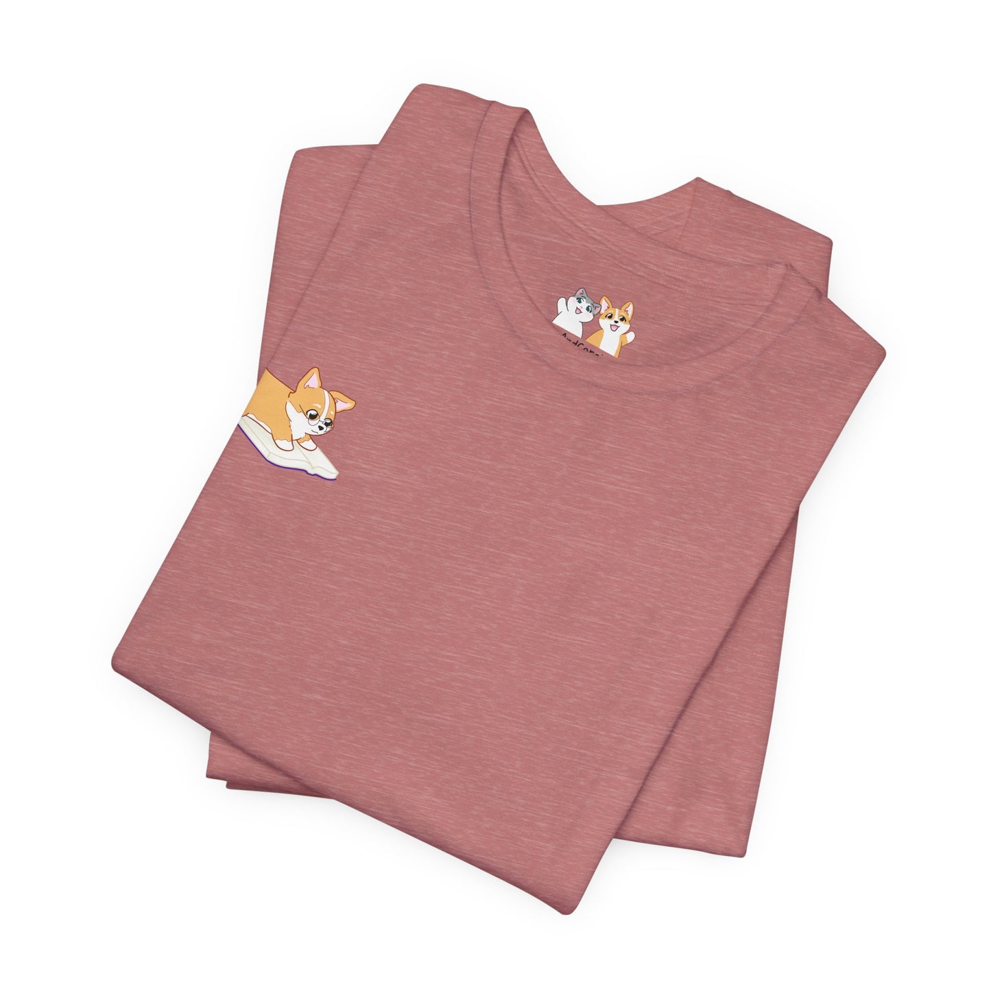 Corgi Reading a Book - Super Soft Cotton Airlume Unisex T-Shirt