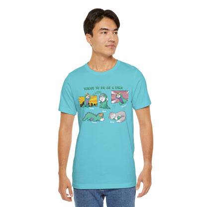 Kitty and Corgi - Things To Do As A Dino - Super Soft Cotton Airlume Unisex T-Shirt (Horizontal Graphic)