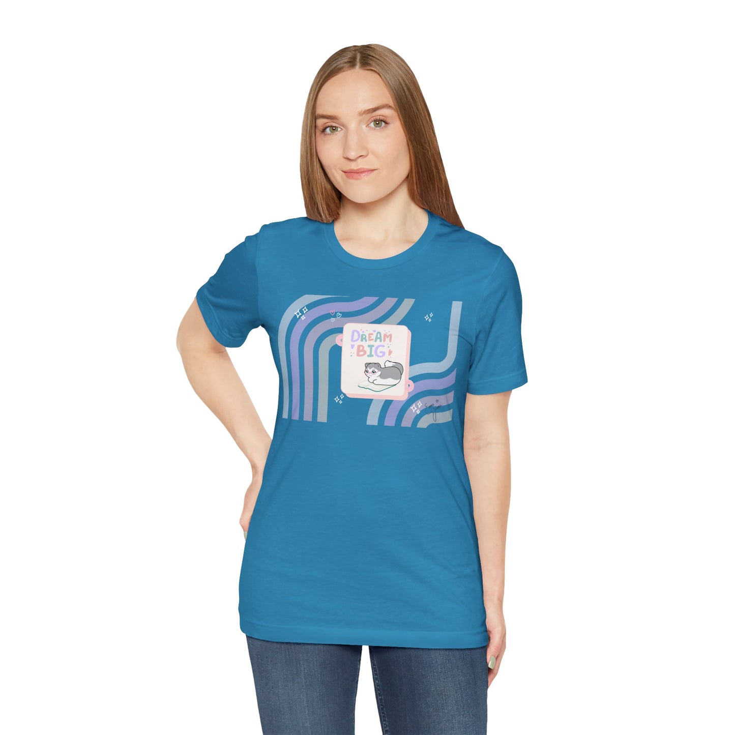 Kitty - Dream Big - Super Soft Cotton Airlume Unisex T-Shirt (Horizontal Graphic)