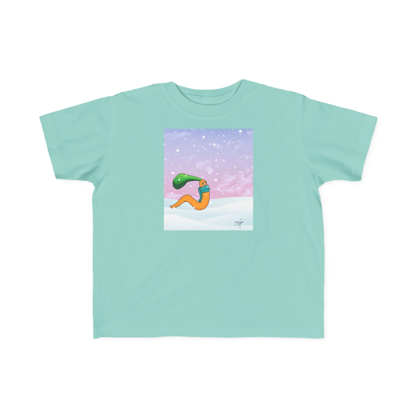 Toddler Cotton Tee – CarrotWorm's Snowy Wonder