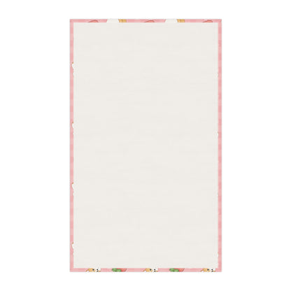 Corgi Butt and Strawberries Pink Hearts Gingham Kitchen Towel