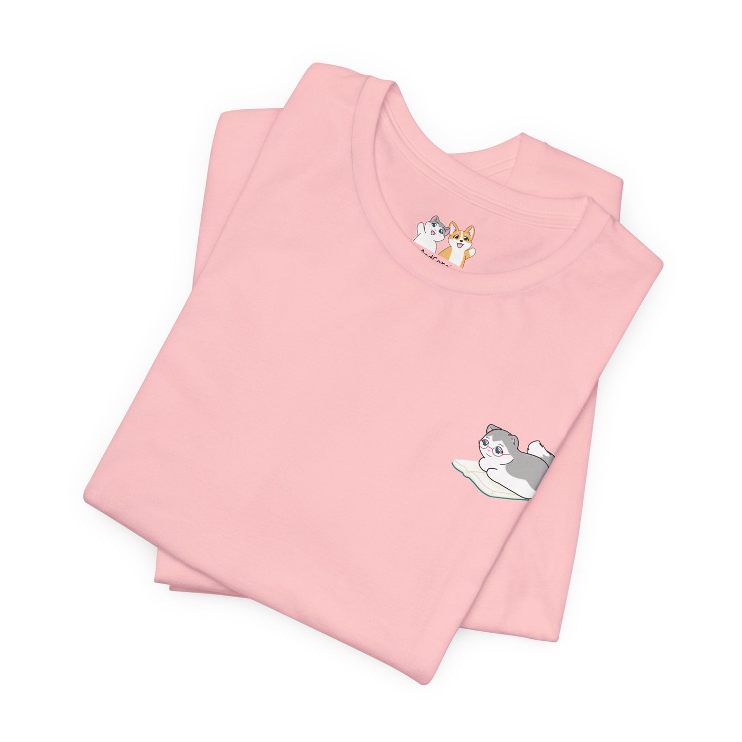 Kitty Reading a Book - Super Soft Cotton Airlume Unisex T-Shirt