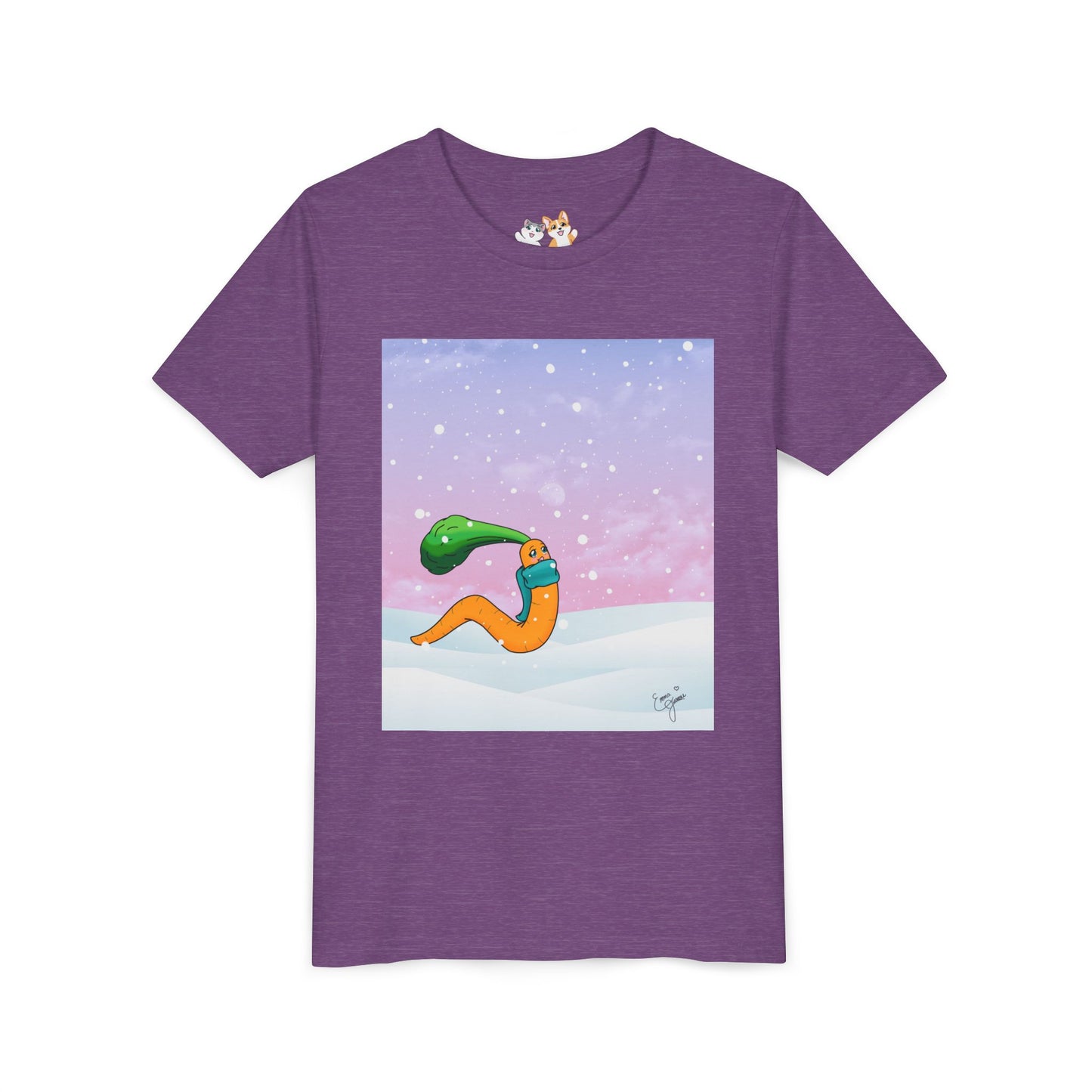 Youth Tee — CarrotWorm's Snowy Wonder - Unisex Youth/ Children's Graphic Tee
