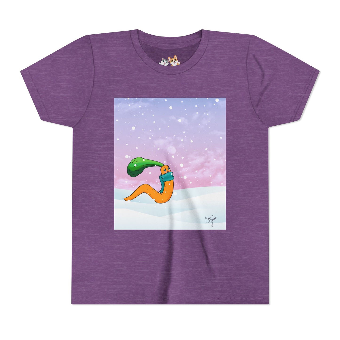 Youth Tee — CarrotWorm's Snowy Wonder - Unisex Youth/ Children's Graphic Tee