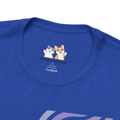 Corgi - Groovy Series - Stay Focused - Super Soft Cotton Airlume Unisex T-Shirt (Horizontal Graphic)