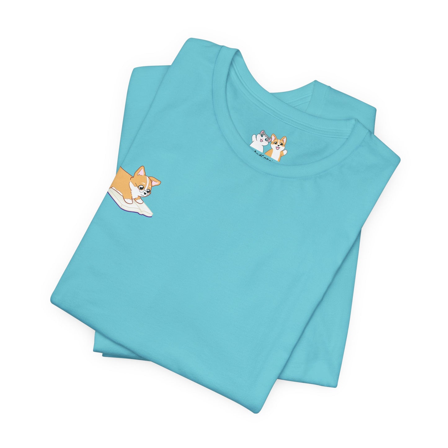 Corgi Reading a Book - Super Soft Cotton Airlume Unisex T-Shirt