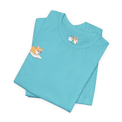 Corgi Reading a Book - Super Soft Cotton Airlume Unisex T-Shirt