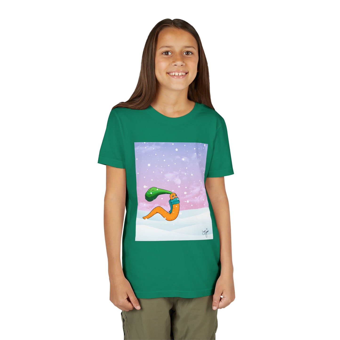 Youth Tee — CarrotWorm's Snowy Wonder - Unisex Youth/ Children's Graphic Tee