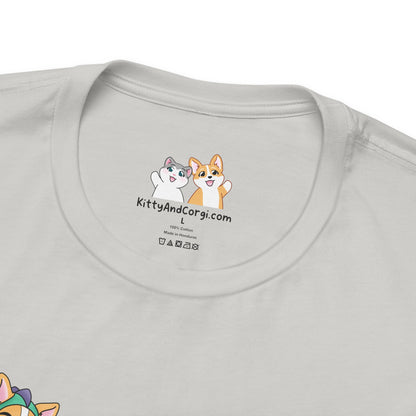 Kitty and Corgi — Corgi-zilla Dino Stomps — Super Soft Cotton Airlume Unisex T-Shirt