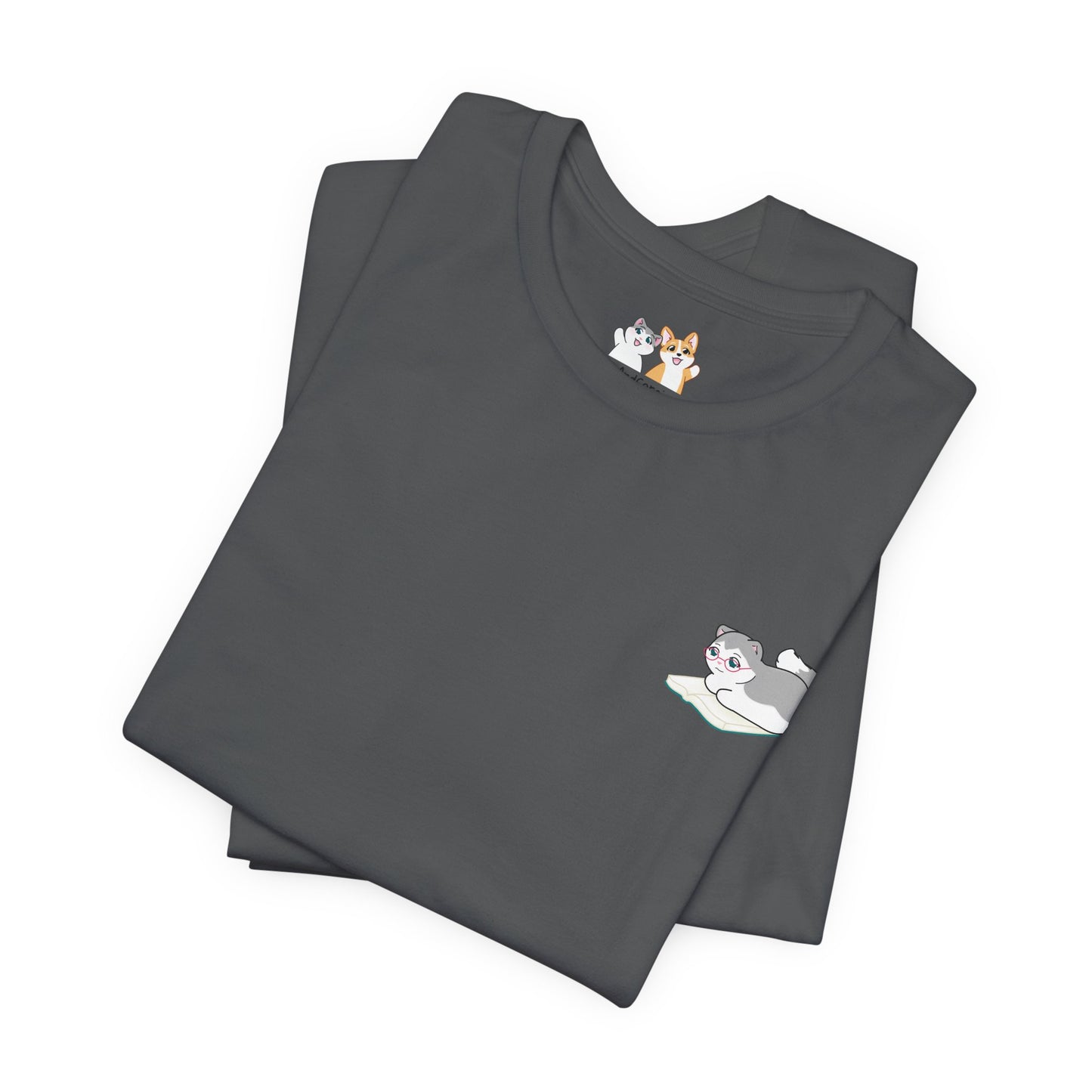 Kitty Reading a Book - Super Soft Cotton Airlume Unisex T-Shirt