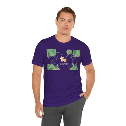 Corgi - Confidence is the Best Outfit - Super Soft Cotton Airlume Unisex T-Shirt (Horizontal Graphic)