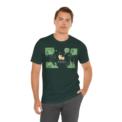 Corgi - Confidence is the Best Outfit - Super Soft Cotton Airlume Unisex T-Shirt (Horizontal Graphic)