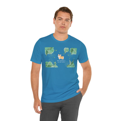 Corgi - Confidence is the Best Outfit - Super Soft Cotton Airlume Unisex T-Shirt (Horizontal Graphic)