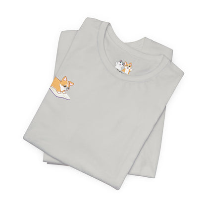 Corgi Reading a Book - Super Soft Cotton Airlume Unisex T-Shirt