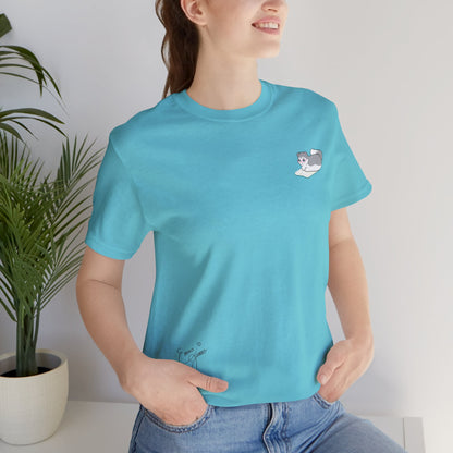Kitty Reading a Book - Super Soft Cotton Airlume Unisex T-Shirt