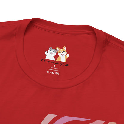 Corgi - Groovy Series - Stay Focused - Super Soft Cotton Airlume Unisex T-Shirt (Horizontal Graphic)