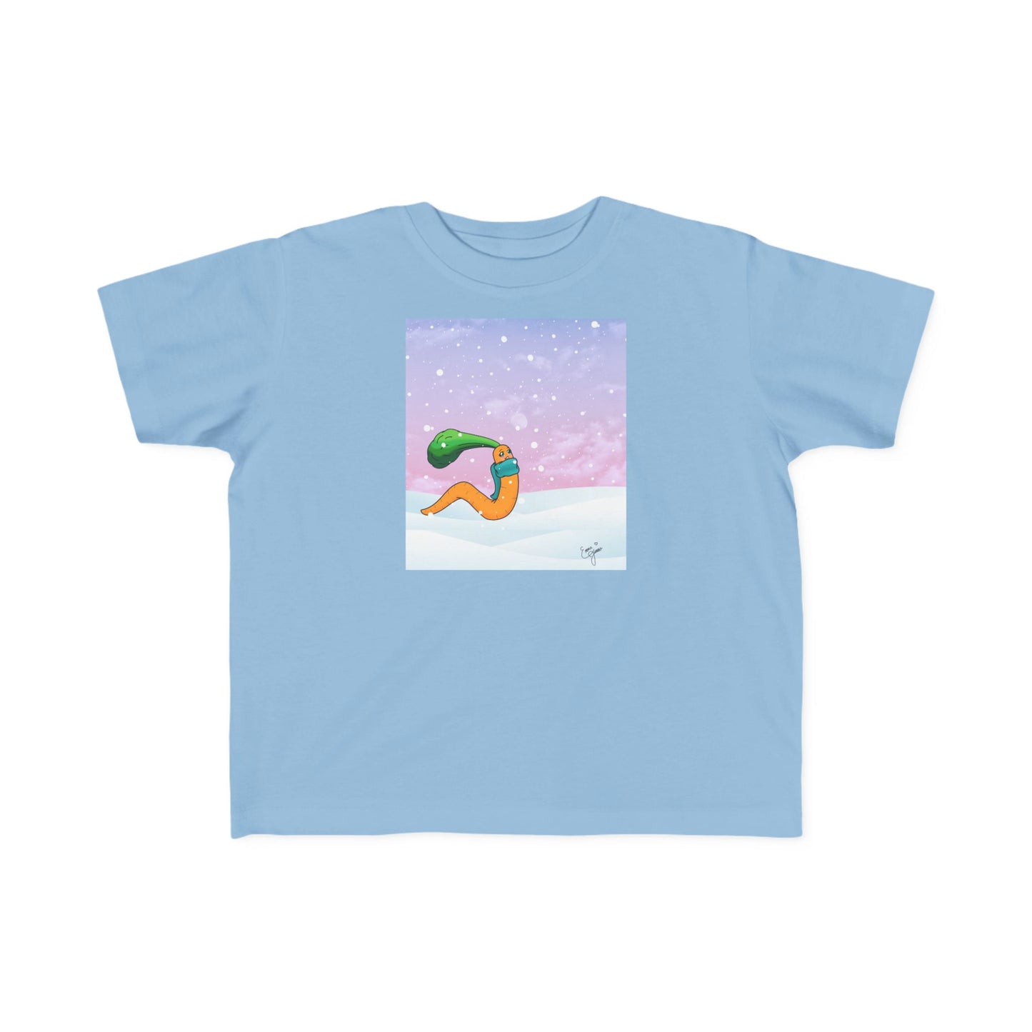 Toddler Cotton Tee – CarrotWorm's Snowy Wonder