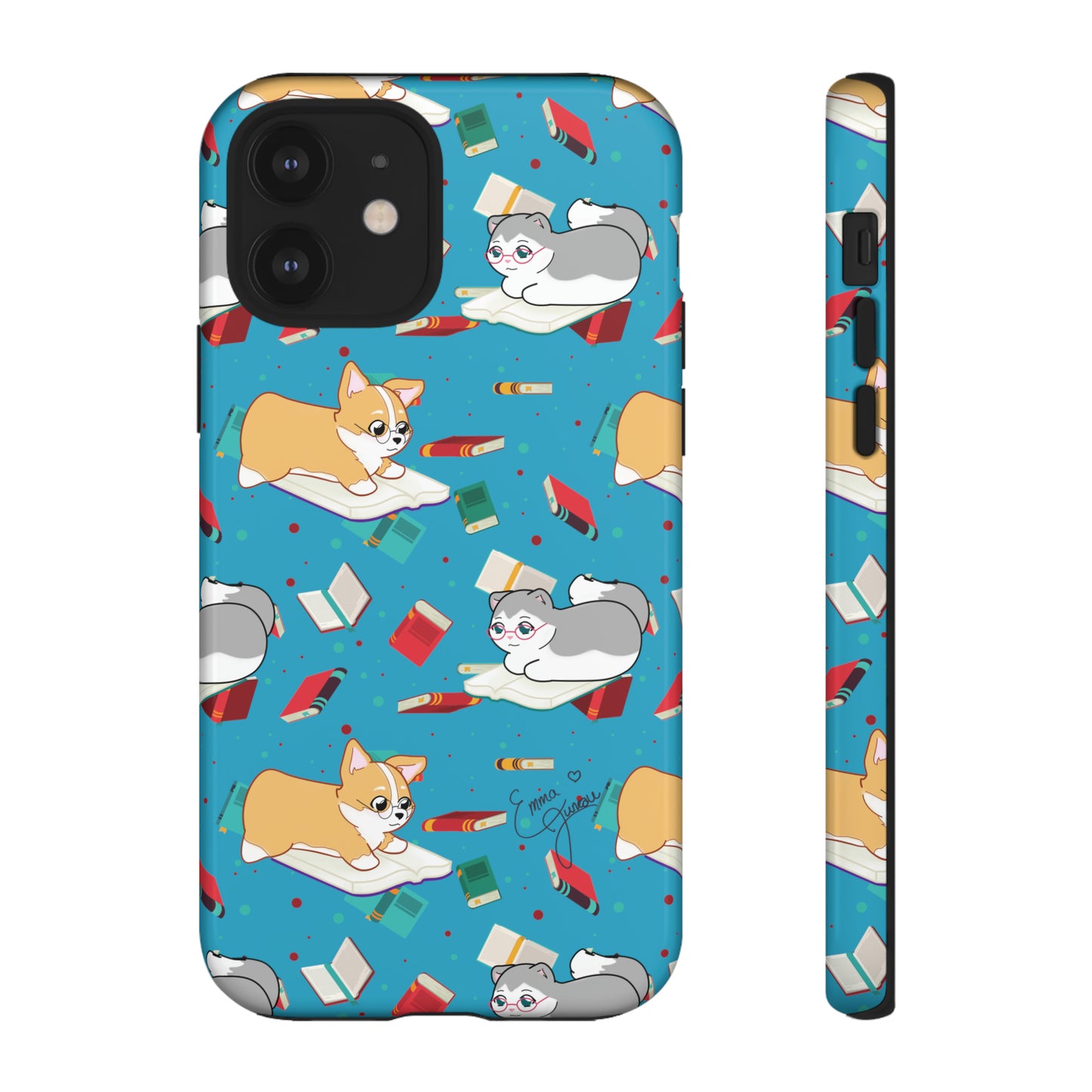 Kitty and Corgi Book Lovers - Tough Phone Case
