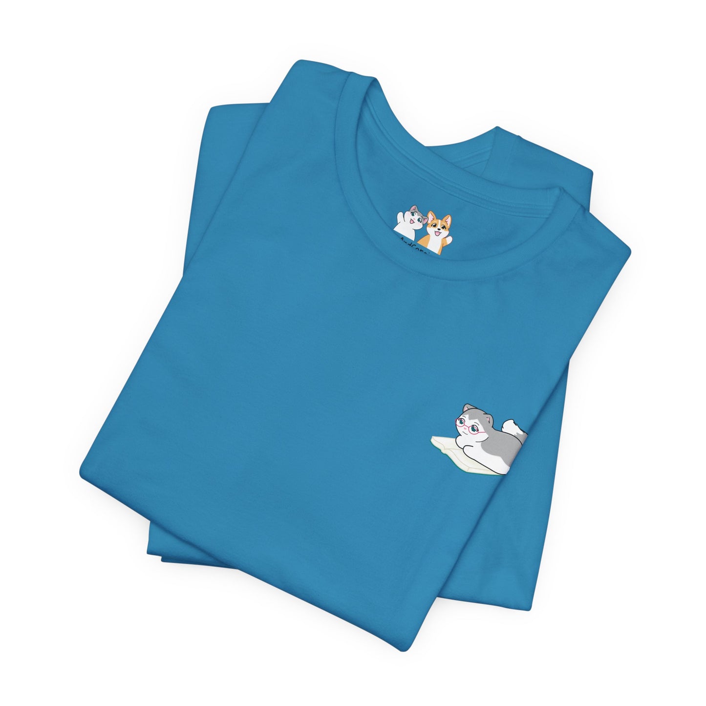 Kitty Reading a Book - Super Soft Cotton Airlume Unisex T-Shirt