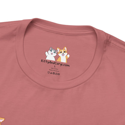 Corgi Reading a Book - Super Soft Cotton Airlume Unisex T-Shirt