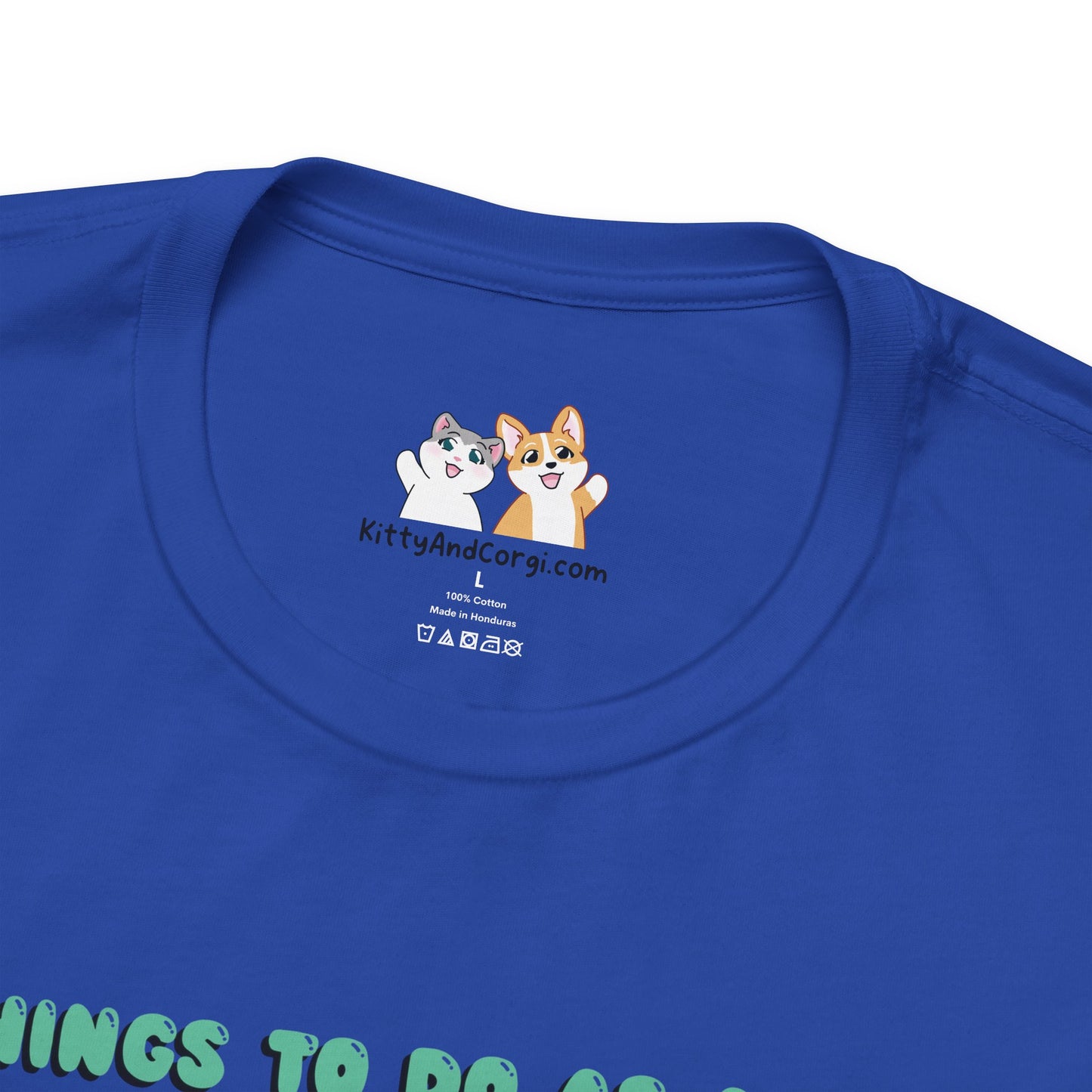 Kitty and Corgi - Things To Do As A Dino - Super Soft Cotton Airlume Unisex T-Shirt (Horizontal Graphic)