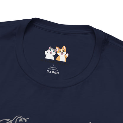 Kitty and Corgi - Pumpkin Spice and Everything Nice - Super Soft Cotton Airlume Unisex T-Shirt (Large Front Graphic)