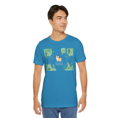 Corgi - Confidence is the Best Outfit - Super Soft Cotton Airlume Unisex T-Shirt (Horizontal Graphic)