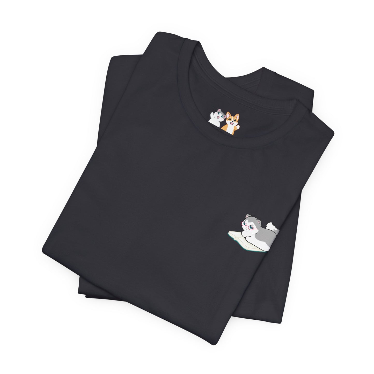 Kitty Reading a Book - Super Soft Cotton Airlume Unisex T-Shirt