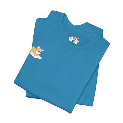 Corgi Reading a Book - Super Soft Cotton Airlume Unisex T-Shirt