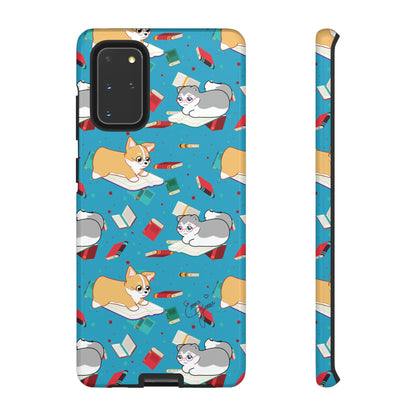 Kitty and Corgi Book Lovers - Tough Phone Case