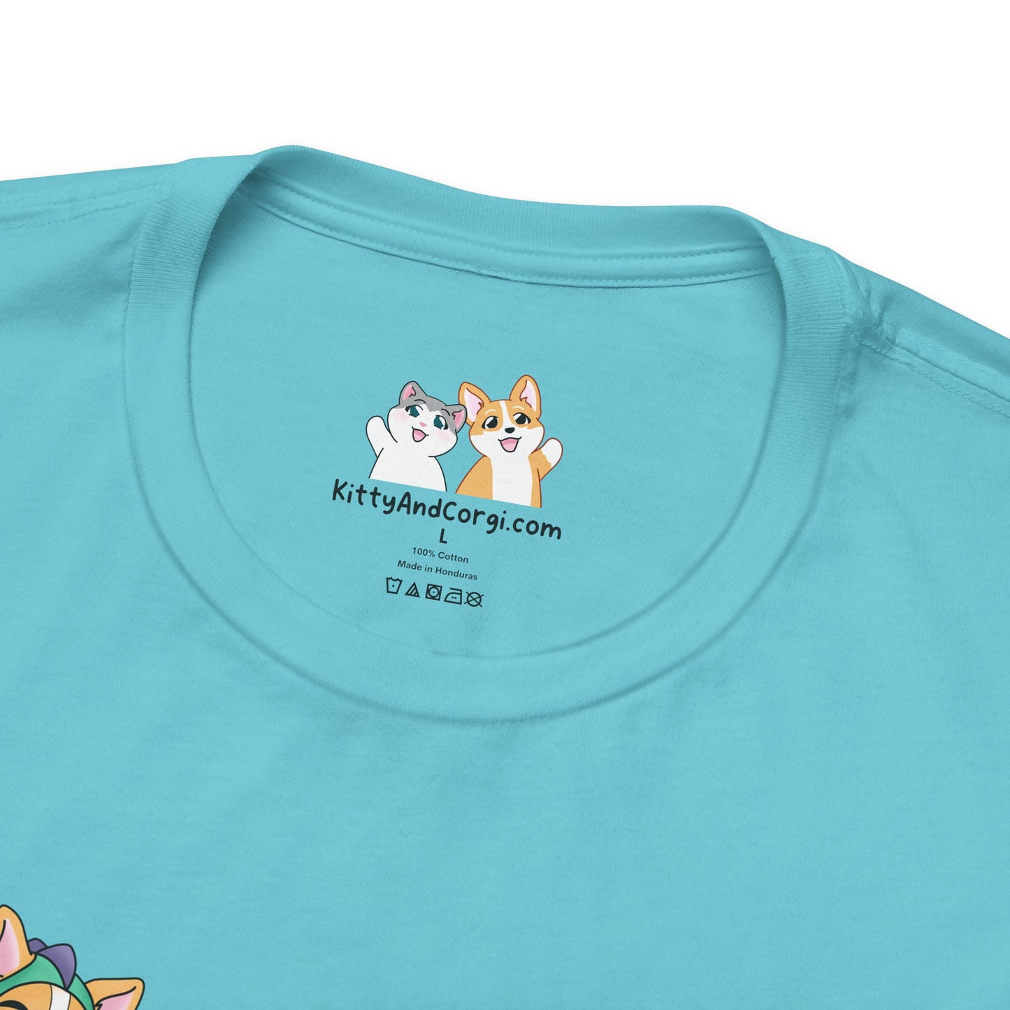 Kitty and Corgi — Corgi-zilla Dino Stomps — Super Soft Cotton Airlume Unisex T-Shirt