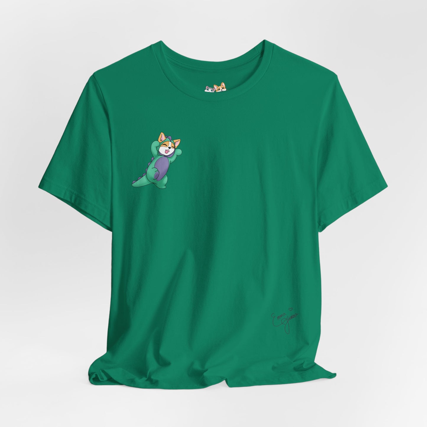 Kitty and Corgi — Corgi-zilla Dino Stomps — Super Soft Cotton Airlume Unisex T-Shirt