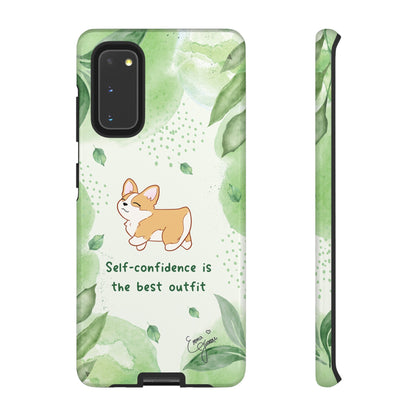 Corgi Green Tough Phone Case - Self Confidence is the Best Outfit