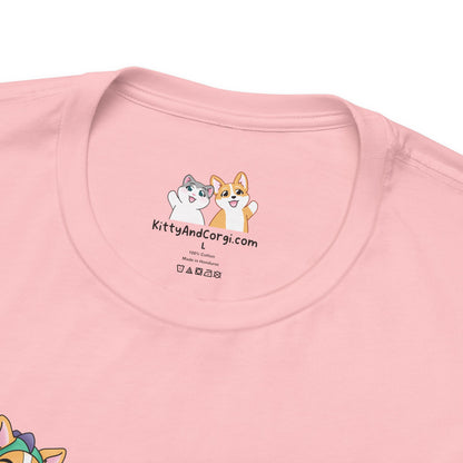 Kitty and Corgi — Corgi-zilla Dino Stomps — Super Soft Cotton Airlume Unisex T-Shirt