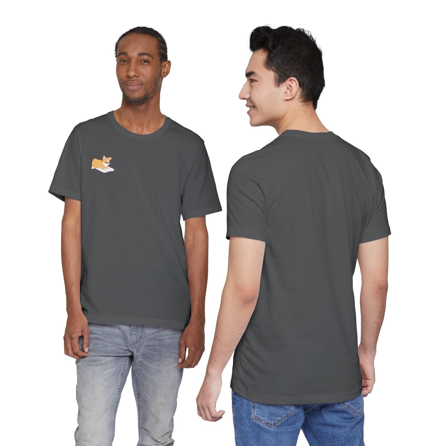 Corgi Reading a Book - Super Soft Cotton Airlume Unisex T-Shirt