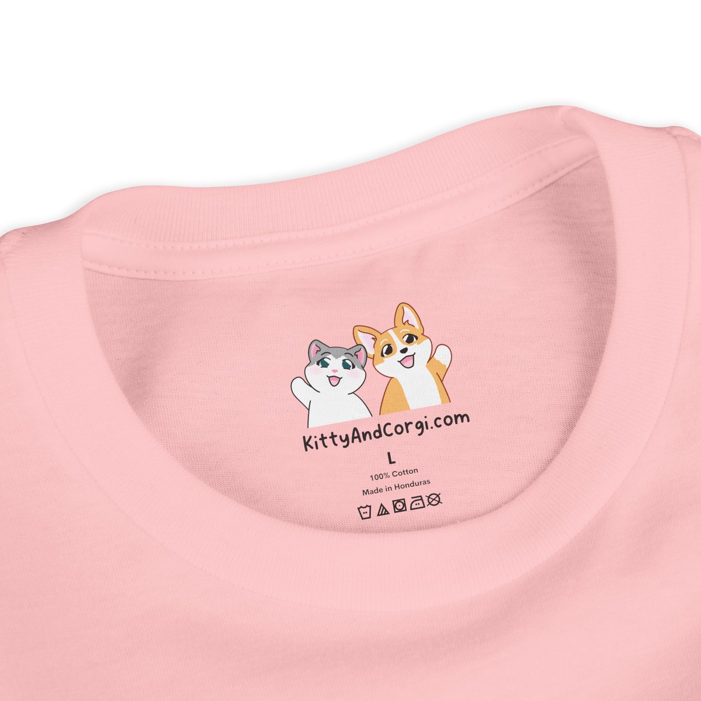 Youth Tee —  Kitty and Corgi Cuddles and Books - Unisex Youth/ Children's Graphic Tee