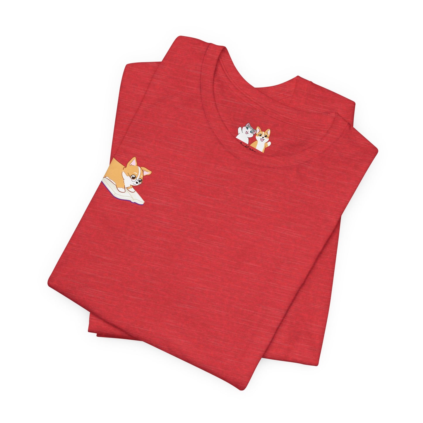 Corgi Reading a Book - Super Soft Cotton Airlume Unisex T-Shirt