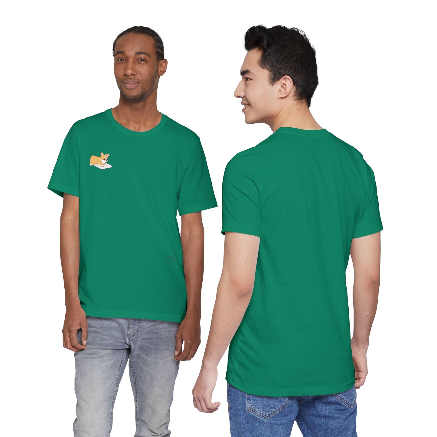 Corgi Reading a Book - Super Soft Cotton Airlume Unisex T-Shirt