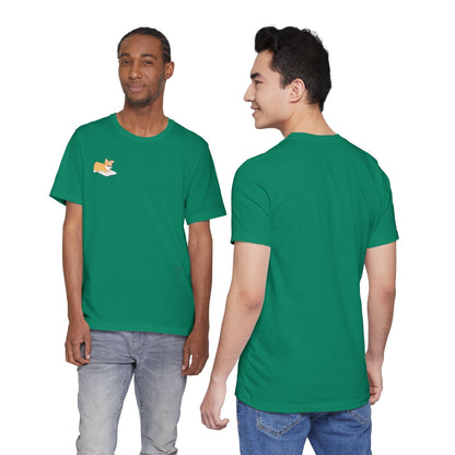Corgi Reading a Book - Super Soft Cotton Airlume Unisex T-Shirt