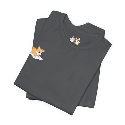 Corgi Reading a Book - Super Soft Cotton Airlume Unisex T-Shirt