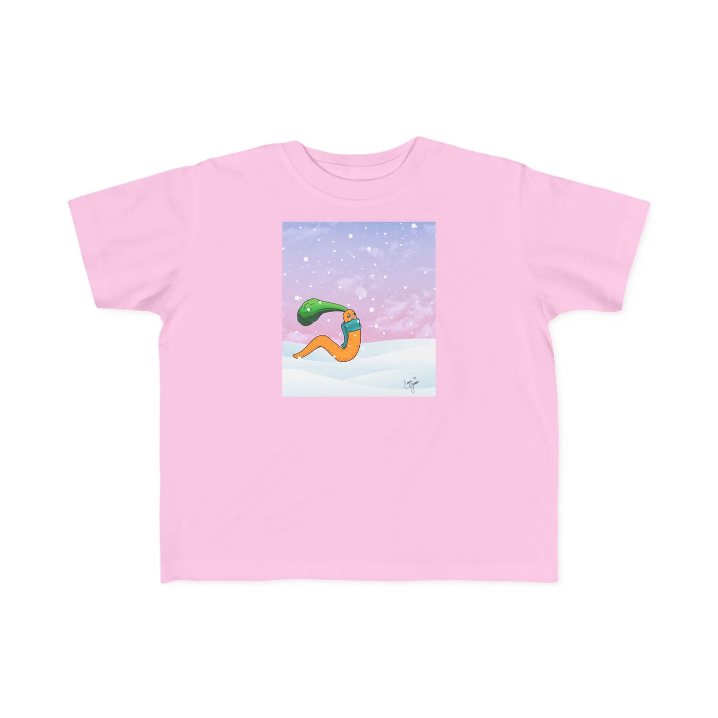 Toddler Cotton Tee – CarrotWorm's Snowy Wonder