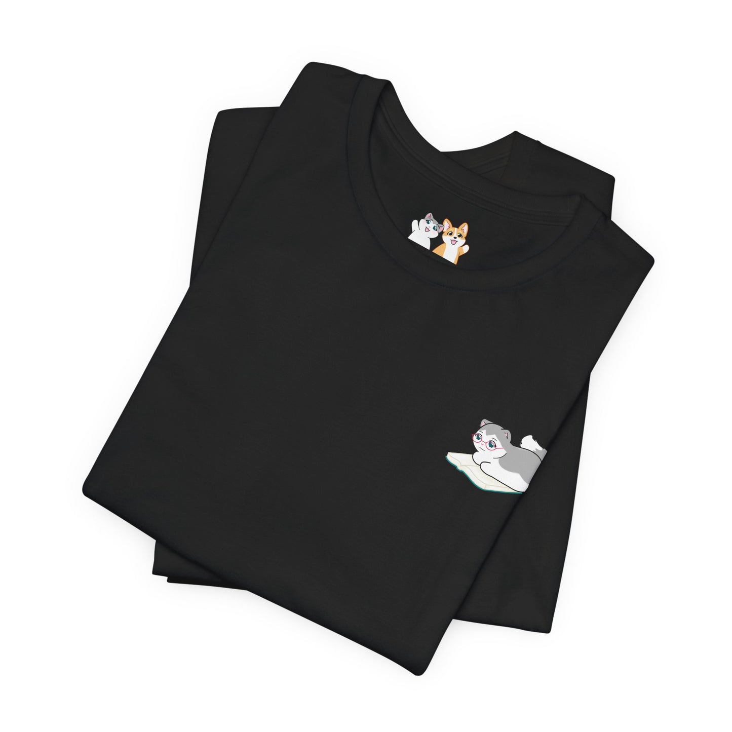 Kitty Reading a Book - Super Soft Cotton Airlume Unisex T-Shirt