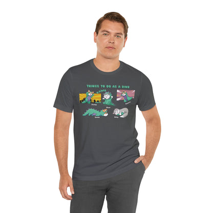 Kitty and Corgi - Things To Do As A Dino - Super Soft Cotton Airlume Unisex T-Shirt (Horizontal Graphic)