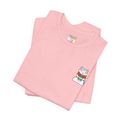 Kitty Drinking Her Pumpkin Spice Latte - Super Soft Cotton Airlume Unisex T-Shirt