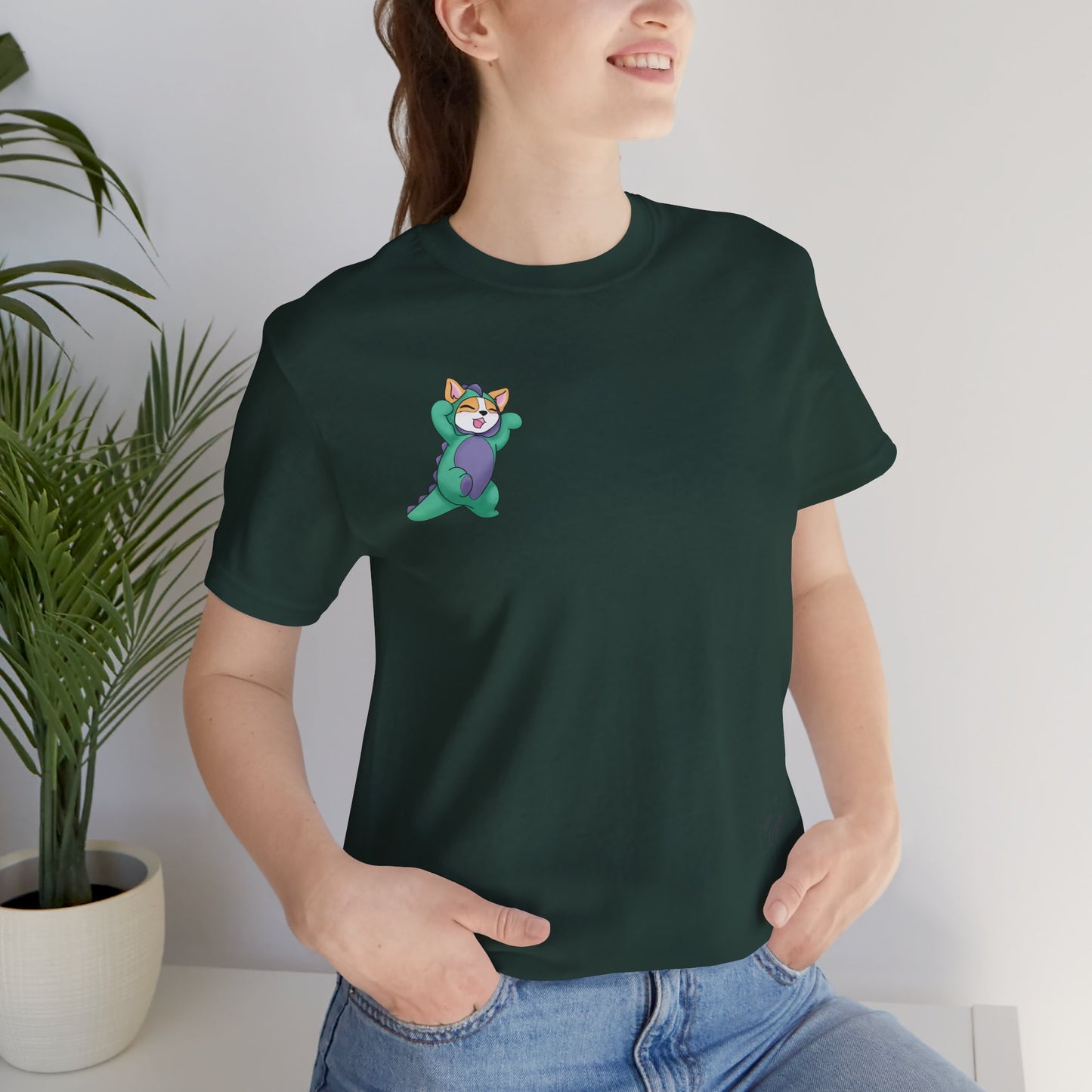 Kitty and Corgi — Corgi-zilla Dino Stomps — Super Soft Cotton Airlume Unisex T-Shirt