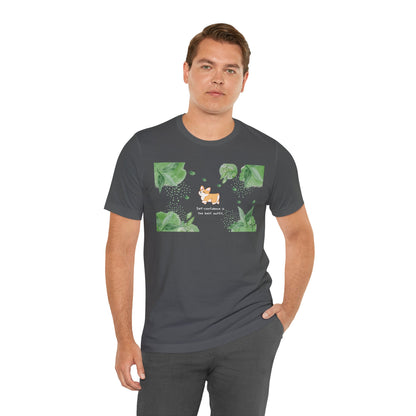 Corgi - Confidence is the Best Outfit - Super Soft Cotton Airlume Unisex T-Shirt (Horizontal Graphic)